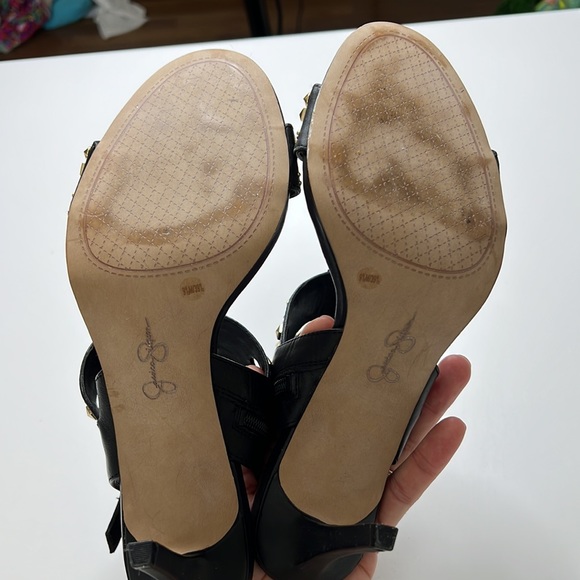 👠 JESSICA SIMPSON Black Studded Heels Sandals 👠 - Picture 6 of 9